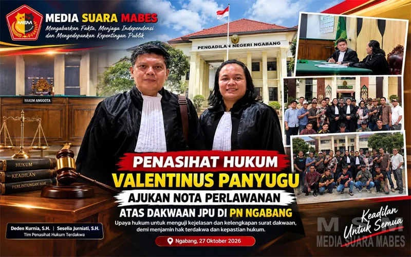 Penasihat Hukum Valentinus Panyugu Ajukan Nota Perlawanan atas Dakwaan JPU di PN Ngabang