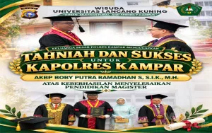 Di Tengah Kesibukan Tugas, Kapolres Kampar Selesaikan Studi Magister di Universitas Lancang Kuning