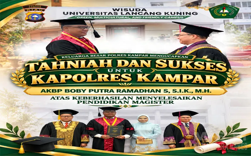 Di Tengah Kesibukan Tugas, Kapolres Kampar Selesaikan Studi Magister di Universitas Lancang Kuning