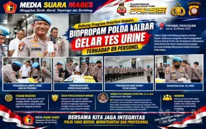 Dukung Program Prioritas Kapolri, Bidpropam Polda Kalbar Gelar Tes Urine
