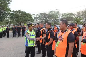 Polres Jepara Gelar Apel Pengamanan Pertandingan BRI Super League Antara Persijap Jepara vs Java United